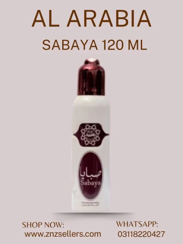 Al Arbia Sabaya Gas Free Body Spray 120ml Long Lasting Perfume Pakistan