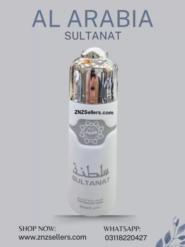 Al Arbia Sultanat Gas Free Body Spray 120ml Long Lasting Perfume Pakistan