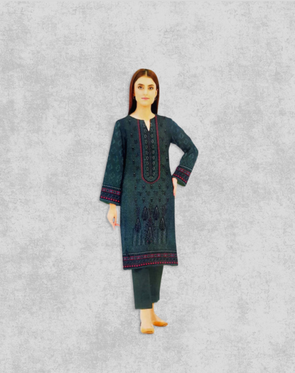 3 Piece Unstitched Women's Embroidered Suit perfect for formal occasions