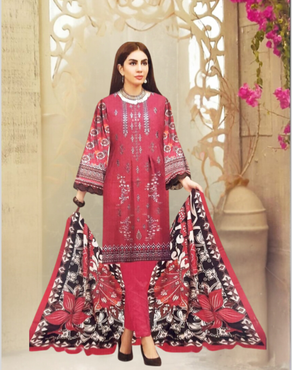 Women's Digital Printed Embroidery Khaddar Suit