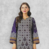 Best Quality Unstitched Grey & Purple Embroidered Women’s Suit