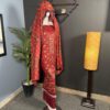 Unstitched Maroon Embroidered Women’s Suit