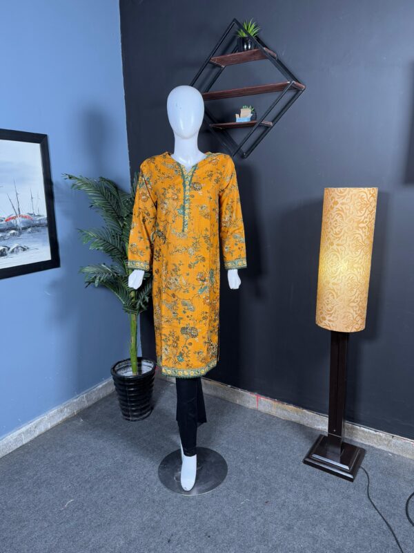 Best quality Floral Yellow Khaddar Women’s Shirt shop online Pakistan