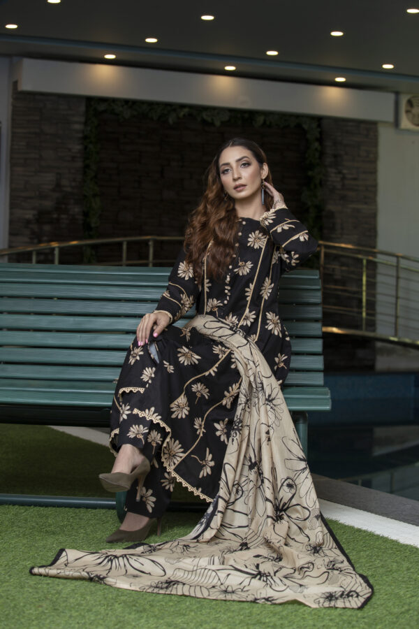 Best quality Bin saeed 3 Piece ready to wear Women's Lawn Frock